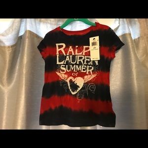 NWT Ralph Lauren Cute 4T Tee Red and Blue